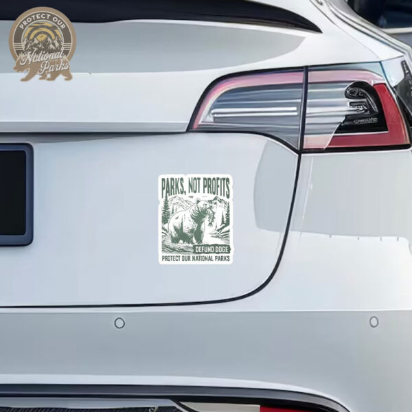 Parks - Not Profits Defund Doge Sticker and Car Magnet