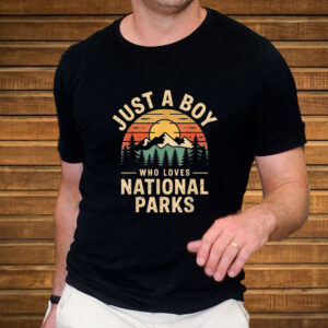 Just A Boy Who Loves National Parks Retro Nature Vintage T-Shirt