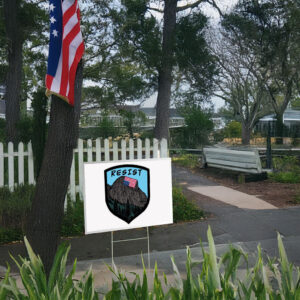 National Parks resist, Inverted Flag Over El Capitan Yard Sign