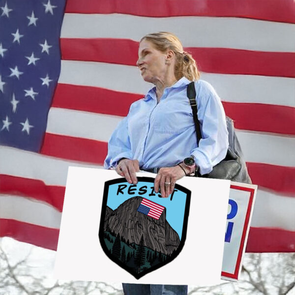 National Parks resist, Inverted Flag Over El Capitan Yard Sign