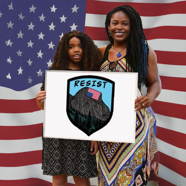 National Parks resist, Inverted Flag Over El Capitan Yard Sign