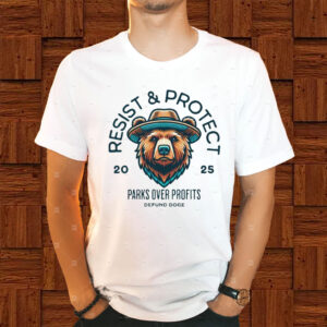 Resist & Protect 2025, Parks Over Profits Defund Doge 2025 T-Shirt