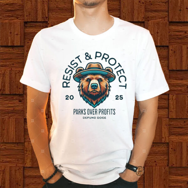 Resist & Protect 2025, Parks Over Profits Defund Doge 2025 T-Shirt