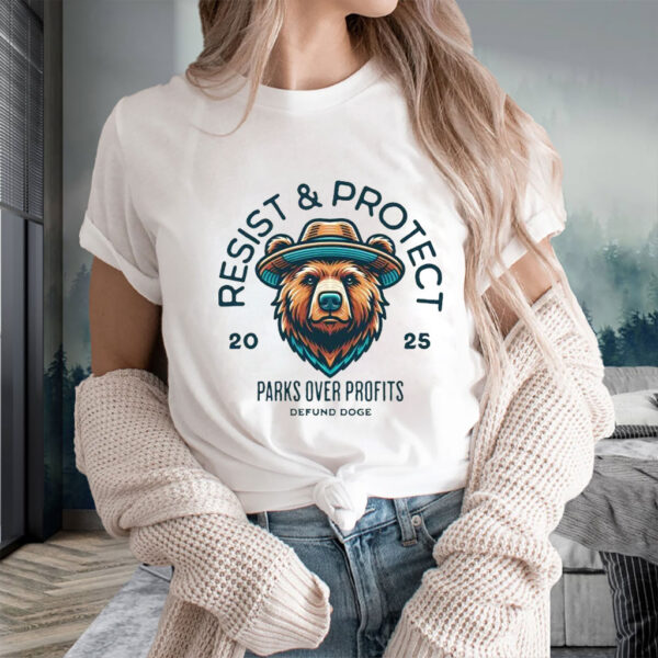 Resist & Protect 2025, Parks Over Profits Defund Doge 2025 T-Shirt