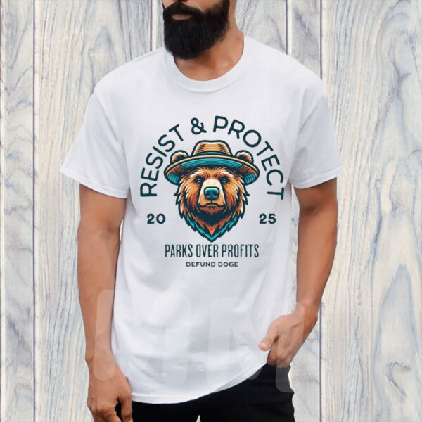 Resist & Protect 2025, Parks Over Profits Defund Doge 2025 T-Shirt